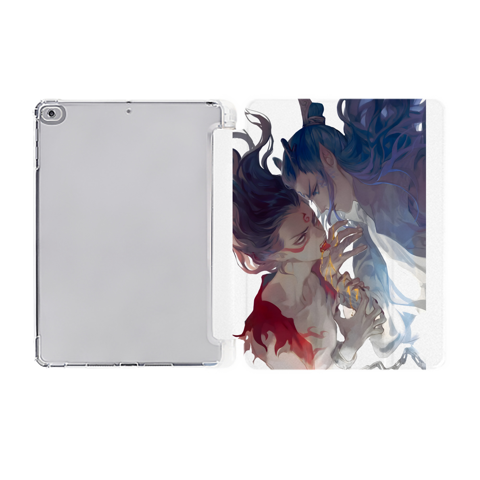 （画像用） Ne Zha 2 ナタ 魔童の大暴れ IPad ケース ペン収納付き 三つ折りスタンド PUレザー×シリコン 対応機種9.5/10.5/10.9インチ